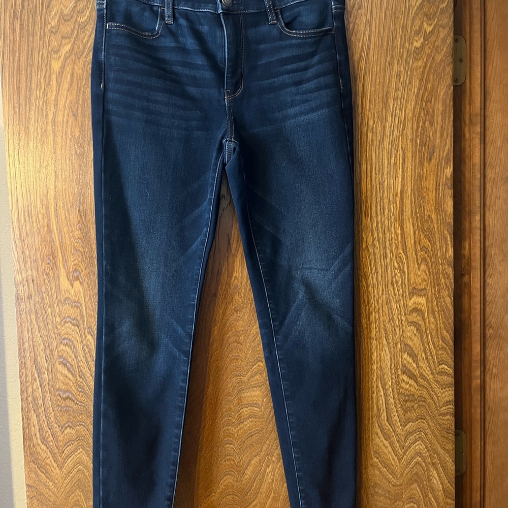 American Eagle Outfitters Women's Deep Blue Skinny Jeans - high- rise jegging
